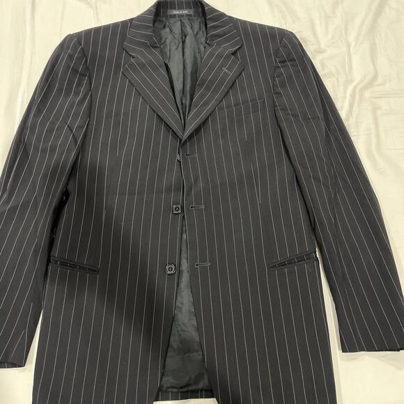 EMPORIO ARMANI MENS BLAZER IT48/US38 MADE IN ITALY BLACK W PINSTRIPES VGC! - Picture 14 of 14